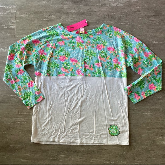 Lilly Pulitzer Tops - NWT Lilly Pulitzer Finn Long Sleeve Top in Blue Ibiza Lilly Loves Disney